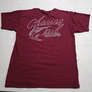 SALTY CREW Chasing Tail RISK TAKERS Classic Burgundy Red Fishing T-shirt M